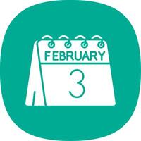 3rd of February Glyph Curve Icon vector