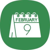 9th of February Glyph Curve Icon vector