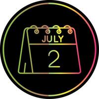 2nd of July Line Gradient Due Color Icon vector