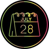 28th of July Line Gradient Due Color Icon vector