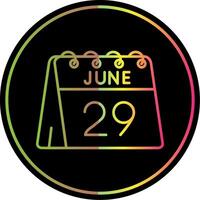 29th of June Line Gradient Due Color Icon vector
