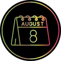 8vo de agosto línea degradado debido color icono vector