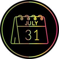 31 de julio línea degradado debido color icono vector
