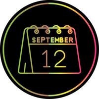 12th of September Line Gradient Due Color Icon vector