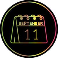 11 de septiembre línea degradado debido color icono vector