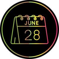 28th of June Line Gradient Due Color Icon vector