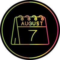 7mo de agosto línea degradado debido color icono vector