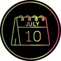10th of July Line Gradient Due Color Icon vector