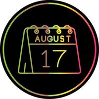 17th of August Line Gradient Due Color Icon vector