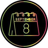 8th of September Line Gradient Due Color Icon vector