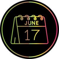 17th of June Line Gradient Due Color Icon vector