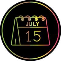 15th of July Line Gradient Due Color Icon vector