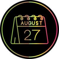 27th of August Line Gradient Due Color Icon vector