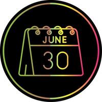 30th of June Line Gradient Due Color Icon vector