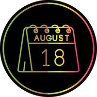 18th of August Line Gradient Due Color Icon vector