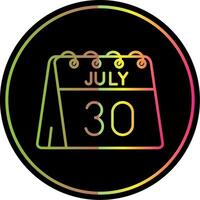 30 de julio línea degradado debido color icono vector