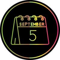 5th of September Line Gradient Due Color Icon vector