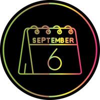 6to de septiembre línea degradado debido color icono vector
