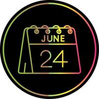 24th of June Line Gradient Due Color Icon vector