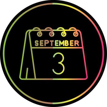 3rd of September Line Gradient Due Color Icon vector