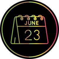 23rd of June Line Gradient Due Color Icon vector