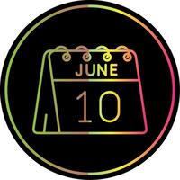10th of June Line Gradient Due Color Icon vector