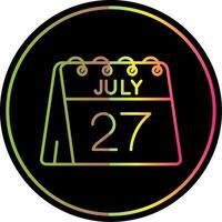 27th of July Line Gradient Due Color Icon vector