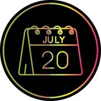 20th of July Line Gradient Due Color Icon vector