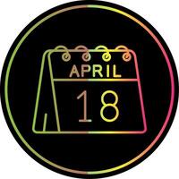 18 de abril línea degradado debido color icono vector