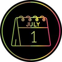 1st of July Line Gradient Due Color Icon vector