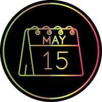 15th of May Line Gradient Due Color Icon vector