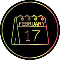 17th of February Line Gradient Due Color Icon vector