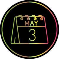 3rd of May Line Gradient Due Color Icon vector