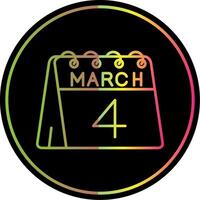 4th of March Line Gradient Due Color Icon vector