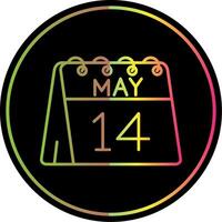 14th of May Line Gradient Due Color Icon vector