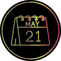 21st of May Line Gradient Due Color Icon vector