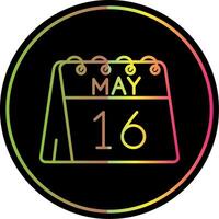 16th of May Line Gradient Due Color Icon vector