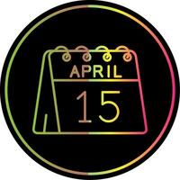 15 de abril línea degradado debido color icono vector
