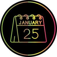 25th of January Line Gradient Due Color Icon vector