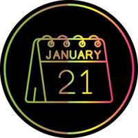 21st of January Line Gradient Due Color Icon vector