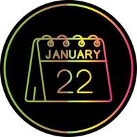 22nd of January Line Gradient Due Color Icon vector