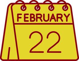 22nd of February Vintage Icon vector