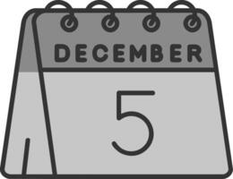 5th of December Line Filled Greyscale Icon vector