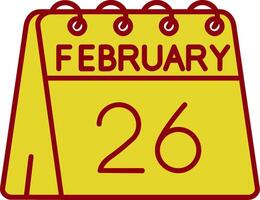26th of February Vintage Icon vector
