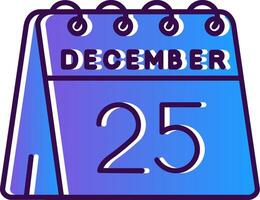 25th of December Gradient Filled Icon vector