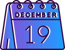 19th of December Gradient Filled Icon vector