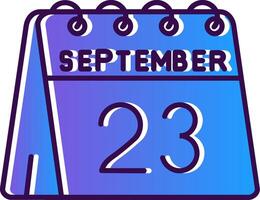 23 de septiembre degradado lleno icono vector