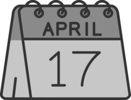 17th of April Line Filled Greyscale Icon vector