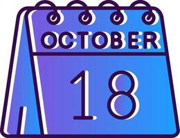 18 de octubre degradado lleno icono vector