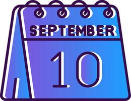 10 de septiembre degradado lleno icono vector